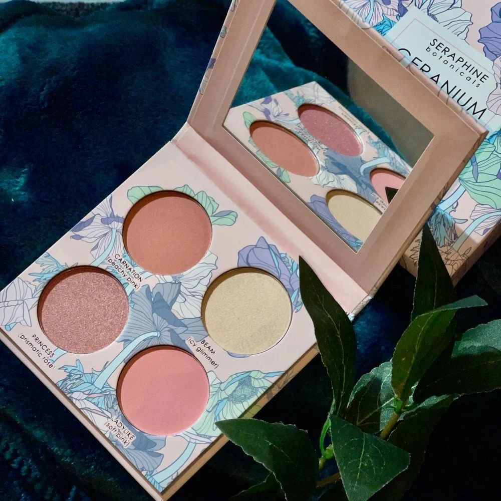 SERAPHINE Botanicals Geranium + Glow Blush & Highlight Palette In Heliop…